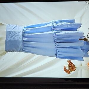 NWT Strapless Skylar Rose  Light Blue High-Low Dress